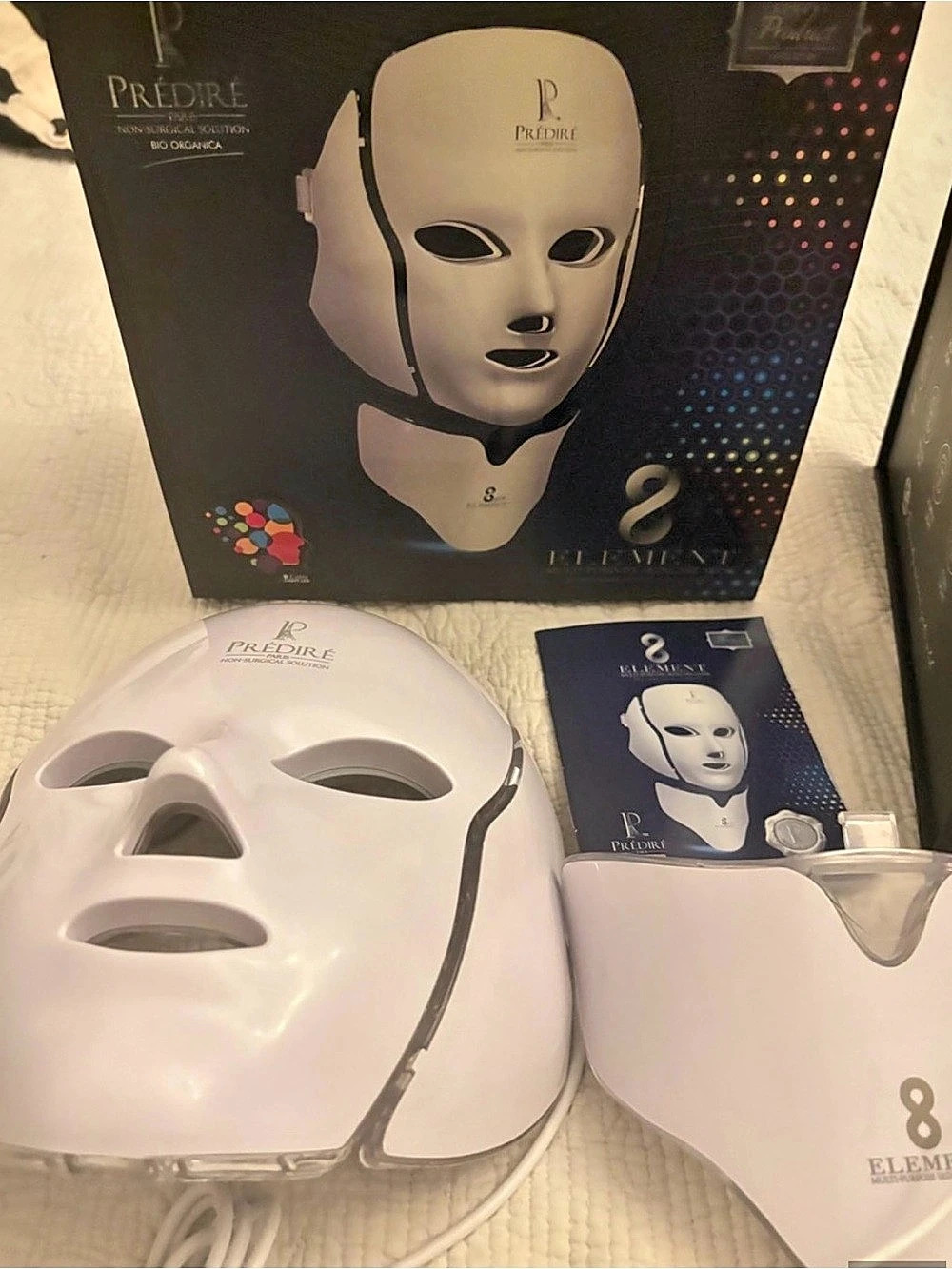 Prédiré Paris 8 Element LED Photon Beauty Mask + Neck – 7 Color Light Settings